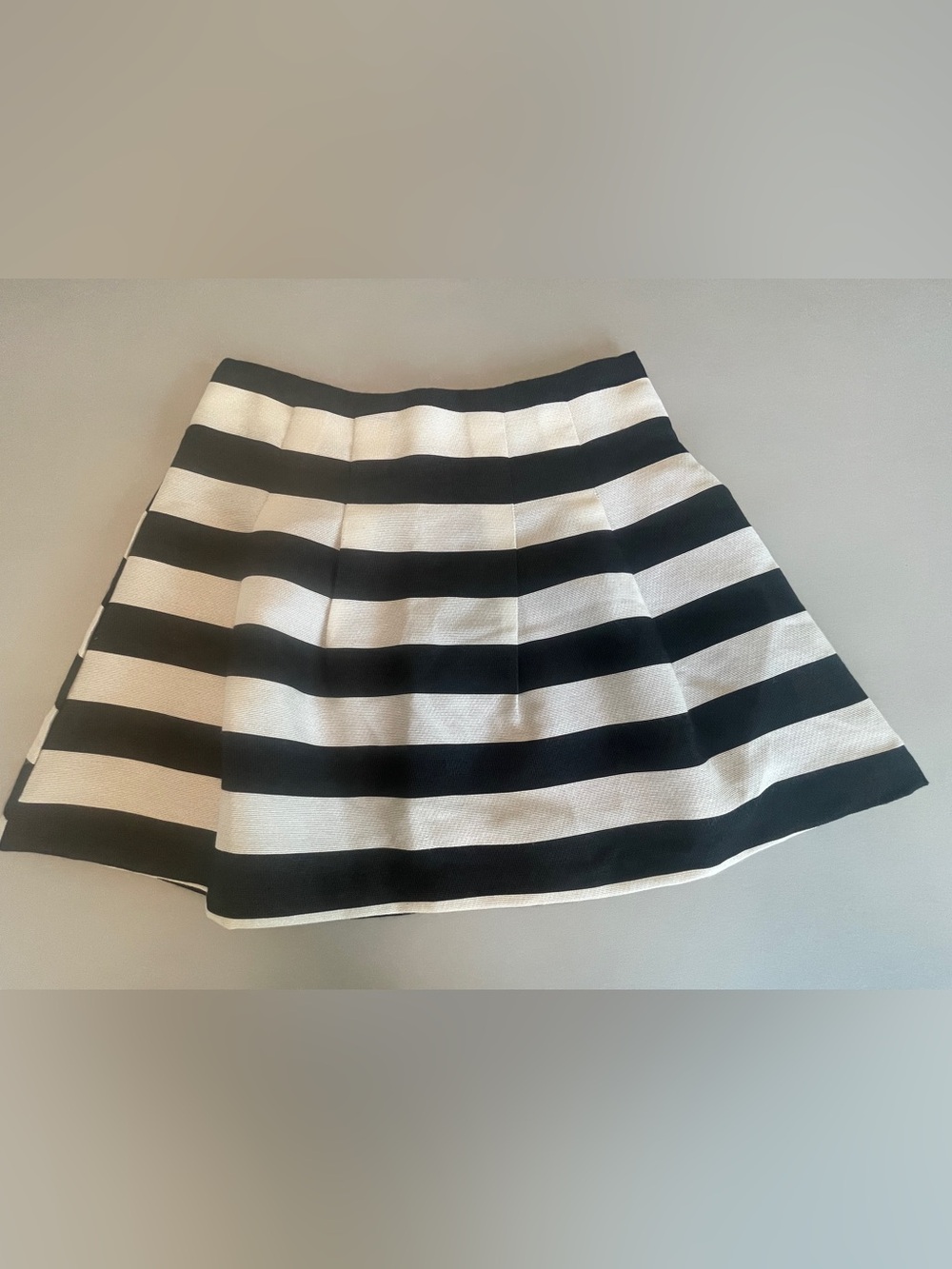 Skies Are Blue Black and White Striped Circle Skirt